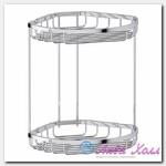 Полочка-решетка с крючками угловая 2-х ярусная 26/26 cm (хром) FBS RYN 026