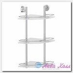 Полка угловая 3-х ярусная 28 cm (матовое стекло, хром) FBS LUX 073