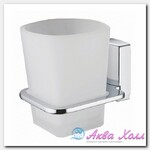 Подстаканник одинарный, стекло WasserKraft матовый с серебряным (5028)