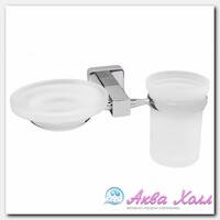 Держатель стакана и мыльницы WasserKraft серебряный (6526)