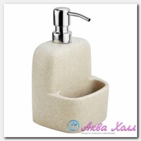 Дозатор с емкостью для губки Wasserkraft бежевый 11,9х10х18,3 см
