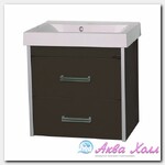 Тумба без раковины Мисти Джулия 65 qv 2 ящиками подвесная коричневая