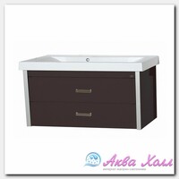 Тумба без раковины Мисти Джулия 105 qv 2 ящиками подвесная коричневая