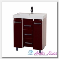 Тумба без раковины Мисти Джулия 90 qv с 3 ящиками конус бордо