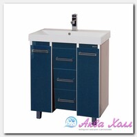 Тумба без раковины Мисти Джулия 90 qv с 3 ящиками конус синяя