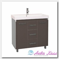 Тумба без раковины Мисти Джулия 90 qv с 3 ящиками прямая коричневая