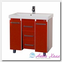 Тумба без раковины Мисти Джулия 105 qv с 3 ящиками конус красная