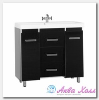 Тумба без раковины Мисти Джулия 105 qv с 3 ящиками конус черная
