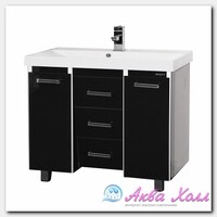 Тумба без раковины Мисти Джулия 120 qv с 3 ящиками конус черная