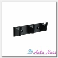 Планка на 3 крючка Fixsen Trend чёрная 16х4х5 см