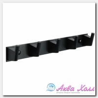 Планка на 5 крючков Fixsen Trend чёрная 30х4х5 см