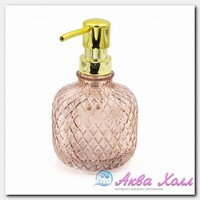 Дозатор для мыла Ridder Jade прозрачно-розовый с золотым 9,5х15,5 см