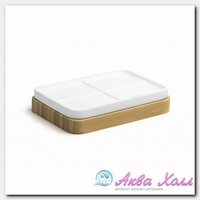 Мыльница Ridder Amara белая с бежевым 14х10х3,5 см