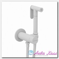 Смеситель гигиенический белый Avrora Soft в матовом белом цвете