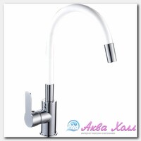 Смеситель для кухни Gota rocio Santa-Barbara с силиконовым изливом белый d35 302531-GOTA